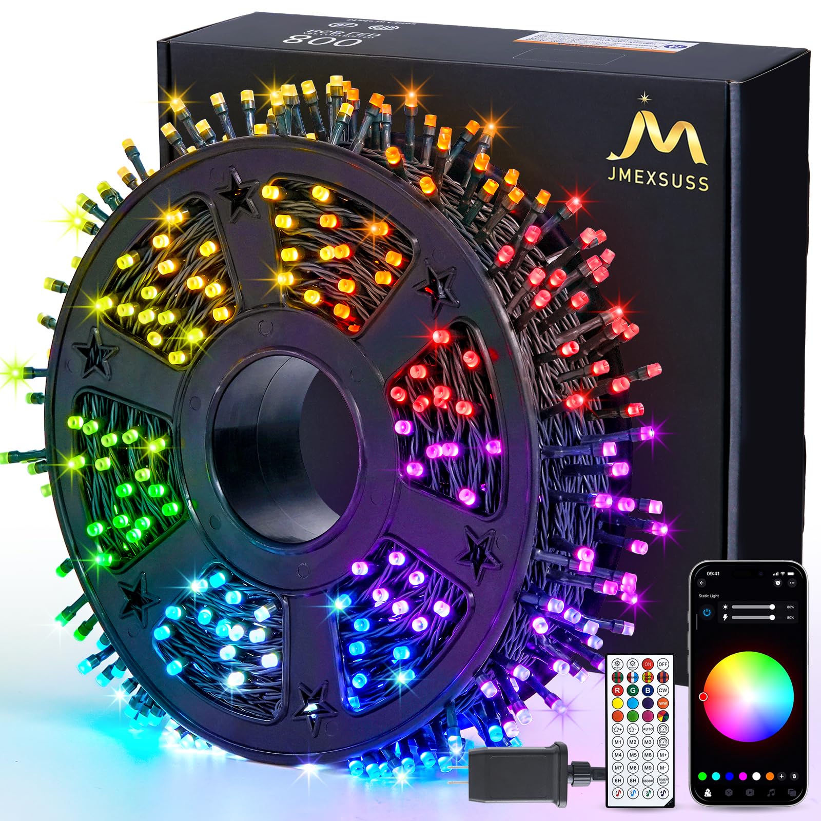 JMEXSUSS 800 LED Color Changing Christmas Lights Outdoor, 272ft 8